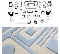 Décoration intérieure Cockpit pour Opel Movano 2010-2025 Aspect aluminium 31pcs