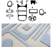Décoration intérieure Cockpit pour Peugeot 206 1998-2009 aspect aluminium 11pcs