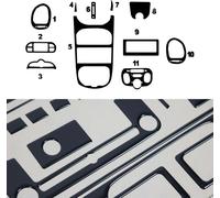 Décoration intérieure Cockpit pour Peugeot 206 1998-2009 Piano Noir Optique 11pcs