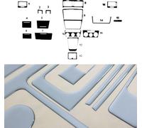 Décoration intérieure Cockpit pour Skoda Octavia 2004-2009 optique aluminium 16pcs