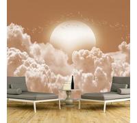 Décoration intérieure de la maison papier peint mural peinture à l'huile moderne nuage blanc lever de soleil adapté pour salon chambre