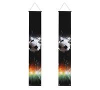 Décoration intérieure et extérieure : bannières de porche sur le thème du football, bannières de porte à suspendre, panneau « Joyeux anniversaire », fond photo, panneaux de porte d'entrée pour la bi
