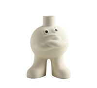 Décoration intérieure Fabriqué à la Main, Un Joli Vase avec Une Fleuriste décorative Surface givrée Blanc cassé Cadeaux Originaux pour Adultes(Medium 7.8in)