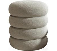 DéCoration IntéRieure | Pouf Repose-Pieds Rond Capitonné en Velours | Pouf pour Salon | Mobilier DéCoratif(Gray/4th)
