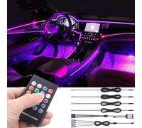 Décoration Intérieure Rgb Kit D'éclairage Pour Voiture - Télécommande, 64 Couleurs, Étanche, Bande Néons D'ambiance 1w Dc 12v 5m