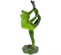 Décoration Jardin Grenouille Résine 16x7x9cm Artisanal(Dancing Frog) | Design yoga mignon, résine , résistance aux intempéries, taille 16cm, ambiance zen