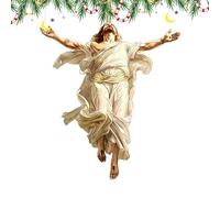 Décoration Jésus, plate, acrylique, décoration religieuse de Noël - Ornements de Jésus chrétien, convient pour rétroviseur de voiture, mur, fenêtre, chambre à coucher, salon