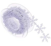 Décoration, joyeux flocon de neige, ruban, bricolage, emballage de fête, guirlande décorative pour vacances, mariage, fête, décoration blanche