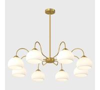 Décoration la Maison Moder MOCH Sputnik Chandelier Farmhouse Semi Flush Mount Plafond Lampe avec Un luminaire Pendentif de Hauteur réglable en Verre brossé