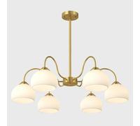 Décoration la Maison Moder MOCH Sputnik Chandelier Farmhouse Semi Flush Mount Plafond Lampe avec Un luminaire Pendentif de Hauteur réglable en Verre brossé
