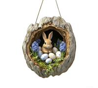 Décoration lapin de Pâques, 1 lot de 30 cm en acrylique à suspendre, couronne de printemps moderne pour porte d'entrée, mur, rebord de fenêtre, décoration festive de jardin (GJ831-007)