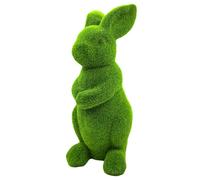 Décoration Lapin - Statue De Lapins Verts, Ornement Lapin Pâques, Accent Sculpture De Jardin En Résine, Figurine Animal Décorative Peint à la main, Pièce D'exposition Pour Extérieur Roi
