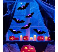 Décoration LED 3D en forme de chauve-souris, autocollants décoratifs lumineux, autocollants muraux lumineux pour maison, bar, Halloween, chauve-souris, autocollants muraux lumineux avec LED