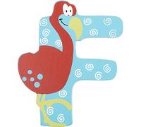 Décoration - Lettre en bois - F - pour enfants et bébés - Motif animaux version anglaise pour chambre d'enfant, école, jardin d'enfants, bricolage et collection