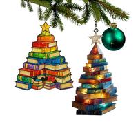 Décoration Livre 2 Pièces,Décoration Noël Pile De Livres - Acrylique pour Porte Fenêtre Intérieur Fête Familiale Célébration Vacances d'hiver