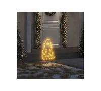 vidaXL Décoration Lumineuse Arbre de Noël avec Piquets 50 LED 3 pcs, Lumières d'Arbre de Noël, Ornements de Noël Fête Maison Jardin, Moderne, 30 cm Jaune G