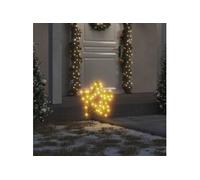 Décoration Lumineuse Etoile de Noël avec Piquets 50 LED 3 pcs, Lumières d'Etoile de Noël, Ornements de Noël Fête Maison Jardin, Moderne, 29 cm