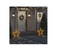 Décoration Lumineuse Etoile de Noël avec Piquets 80 LED, Lumière d'Etoile de Noël, Ornement de Noël Fête Maison Jardin, Moderne, 60 cm