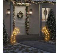 Décoration lumineuse météore de Noël avec piquets 115 LED 89 cm Noir G