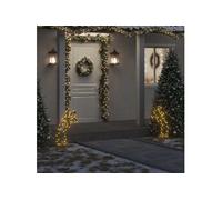 Décoration lumineuse météore de Noël avec piquets 80 LED 62 cm Vert G