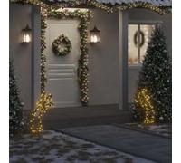 Décoration lumineuse météore de Noël avec piquets 80 LED 62 cm Vert G