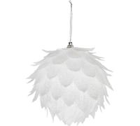 Décoration MagicHome Noël, boule, blanche, avec paillettes, 10 cm