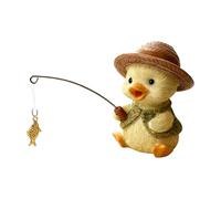 Décoration mignonne en forme de canard - Sculpture d'aquarium en résine - 10,2 x 7,6 cm - Avec base stable - Artisanat en résine peinte à la main - Mini décoration d'eau de style dessin animé