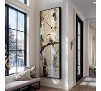Décoration minimaliste moderne, impressions abstraites d'oiseaux, grande peinture verticale d'animaux, art mural sur toile fine et haute, décoration murale pour la maison (35 x 105 cm/sans cadre)