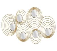 Décoration mural en métal doré et miroirs 90x2,5x45 cm