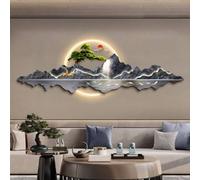 Décoration murale 3D - Applique murale chinoise à LED avec port USB, sculpture murale orientale traditionnelle pour couloir, bureau, entrée, chambre à coucher