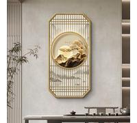 Décoration Murale 3D Avec Éclairage LED, Grande Sculpture Murale, Applique Murale En Porcelaine Cristal, Sculptures Murales Paysagères Créatives Pour L'entrée Du Salon(B,60 * 120cm)