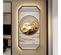 Décoration Murale 3D Avec Éclairage LED, Grande Sculpture Murale, Applique Murale En Porcelaine Cristal, Sculptures Murales Paysagères Créatives Pour L'entrée Du Salon(A,50 * 100cm)