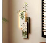 Décoration Murale 3D Avec Éclairage LED, Tableau Décoratif En Grès Avec Interface USB Et Télécommande, Design Sans Cadre, Applique Murale Créative Pour L'entrée(Green,35 * 98cm)