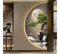 Décoration murale 3D avec LED, sculpture créative de paysage pour décoration d'intérieur, idéale pour chambre, salon et entrée