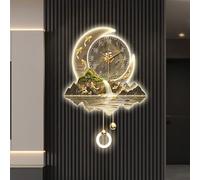 Décoration Murale 3D Avec Lumière LED, Horloge Suspendue Créative, Art Mural À LED, Grande Sculpture Murale 3D, Décoration Murale Paysagère Lumineuse, Style Moderne Luxe(A,50*69cm/19.7*27.1in)