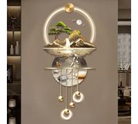 Décoration murale 3D avec lumière LED, peinture de paysage abstraite, sculptures murales modernes à suspendre pour bureau, salon, couloir, chambre à coucher
