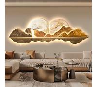 Décoration murale 3D avec lumière LED, sculpture de paysage moderne pour salon, chambre à coucher, bureau, décoration créative de la maison - 90,3 x 11,8 pouces