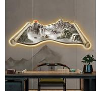 Décoration murale 3D avec lumière LED, sculpture de paysage moderne pour salon, chambre à coucher, bureau, décoration créative de la maison - 90,3 x 11,8 pouces