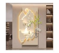 Décoration murale 3D avec lumières LED - Sculpture murale moderne représentant un paysage lumineux - Grande œuvre d'art texturée 3D pour salon, chambre, entrée (Marron-b, 100 x 50 cm / 39,4 x 19,7 po