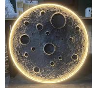 Décoration murale 3D en forme de lune avec lumière LED 3 couleurs à intensité variable, grande applique murale en forme de croissant de lune pour salon, chambre à coucher, 90 cm