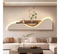 Décoration Murale 3D en grès avec éclairage LED représentant des Plantes Vertes, idéale pour Un Hall d'entrée.