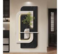 Décoration murale 3D en grès avec lumière LED, art moderne minimaliste de plante verte pour décoration d'intérieur, parfait pour l'entrée et la chambre à coucher