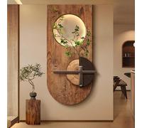 Décoration murale 3D en grès creux avec éclairage LED - Décoration murale vintage avec prise - Sculptures de plantes hydroponiques pour le salon (A, 70 x 140 cm)