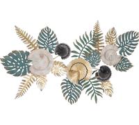 décoration murale 3D en métal, multicolore, style tropical avec des feuilles Amaz