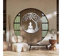 Décoration Murale 3D en métal représentant l'arbre de Vie et Bouddha, idéale pour la méditation, Le Yoga, Le Yoga, la Maison, Le Salon, la Chambre, Le Jardin ou Un Studio de Yoga (