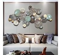 Décoration murale 3D en métal - Sculpture stéréo faite à la main pour salon, chambre à coucher, salle de bain - Décoration d'intérieur ronde créative