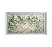 Décoration murale 3D encadrée en relief - Motif floral de Provence - Effet relief - Tissu auto-adhésif - Décollez et collez sans dommage au mur - Design anti-chute pour chambre à coucher et salon