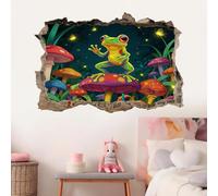 Décoration Murale 3D, Grenouille Removable Wall Sticker Chambre Papillon Champignon Muraux Imperméables Décalcomanie De Trou De Mur Pour Les Filles Enfants Décor De Mariage Cadeau