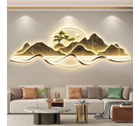 Décoration murale 3D LED en cristal - Sculpture en porcelaine avec télécommande - Paysage moderne pour salon, chambre à coucher, bureau (210 x 70 cm)