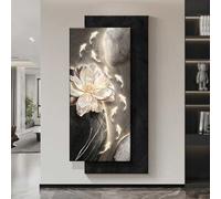 Décoration Murale 3D LED, Grande Sculpture Murale Lumineuse, Peinture Lumineuse Artisanale En Grès, Applique Murale Moderne Et Épurée « Neuf Poissons » Pour Entrée(B,60 * 120cm)